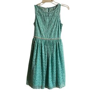 Speechless Teal Lace Dress Sleeveless Long Midi Girls Youth 14